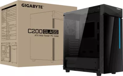 Kasë GIGABYTE GB-C200G C200 Glass ATX, RGB, e zezë