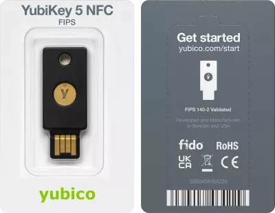 USB çelës sigurie Yubico YubiKey 5 NFC FIPS, NFC, e zezë