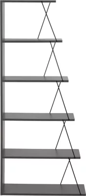 Mini Raft metalik për dokumente dhe libra, 65x22-24x146Hcm, e zezë