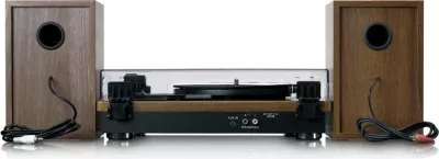Gramafon Lenco LS-100WD me Bluetooth, 2 altoparlantë, dru
