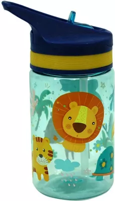 Bidon uji KiDS Licensing Jungle KL11262, 400 ml, me pipëz dhe dorezë