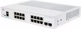 Switch Cisco CBS250-16T-2G, 16x Gigabit RJ45, 2x SFP, fanless, REFRESH, i bardhë