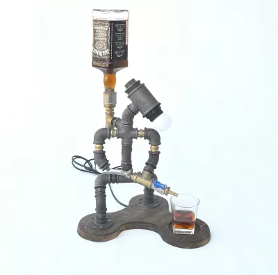 Dispenser për pije, Skye Decor, DSP006, ngjyrë arre dhe e zezë