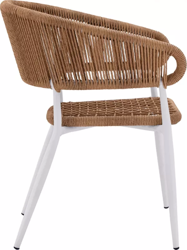 Karrige e bardhë alumini EULO me ratan sintetik bezhë FH5783.02 56x60x78H cm