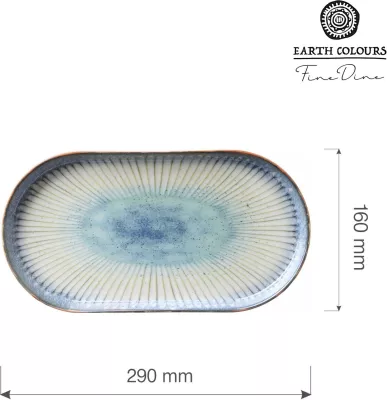 Pjatë ovale Fine Dine Galaxy 290mm porcelan, set 6 copë, blu