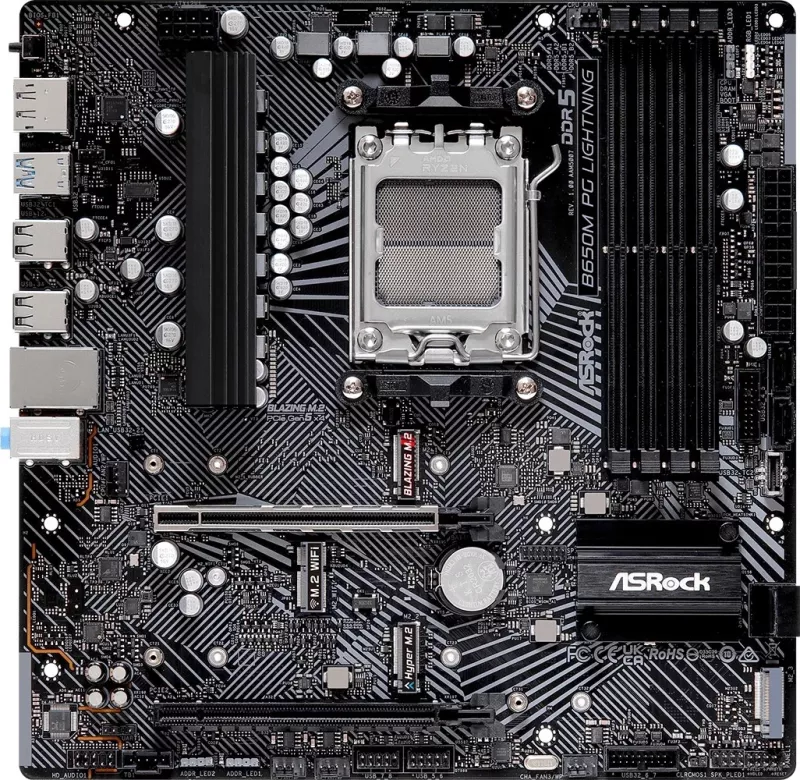 Pllakë amë Asrock B650M PG Lightning, Socket AM5, micro ATX, e zezë