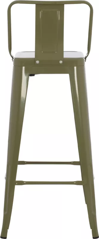 Karrige për bar me mbështetëse, MELITA-PRO, metal, ngjyrë ulliri e errët, 42x42x100H cm