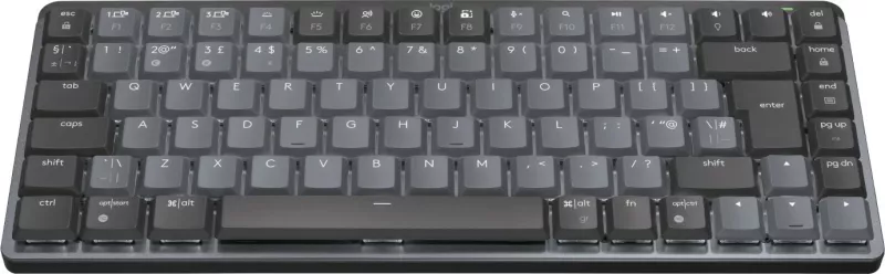 Tastierë mekanike Logitech MX Mechanical Mini, Pa tela, RF Wireless, QWERTY, LED, Grafit, Gri