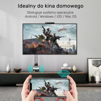 Transmetues HDMI pa tel Unitek V1162B01 4K@60Hz Wi‑Fi 2.4/5GHz rreze 8m, zi-gri, set me kabllo