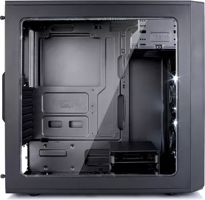 Kasë Fractal Design Focus G Midi Tower, ATX, micro ATX, ITX, e zezë, me dritare anësore dhe LED të bardhë