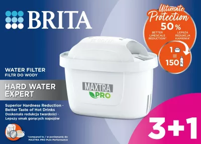 Kartrixh filtri uji Brita MAXTRA PRO Hard Water Expert 150 L, 4 copë (3+1)