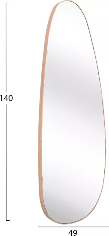 Pasqyrë muri CRITHER FH4486.03 kornizë MDF ngjyrë druri natyral 49x140H cm.