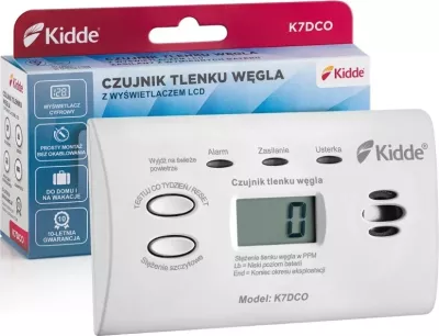 Detektor monoksidi karboni Kidde K7DCO me ekran, Bardhë