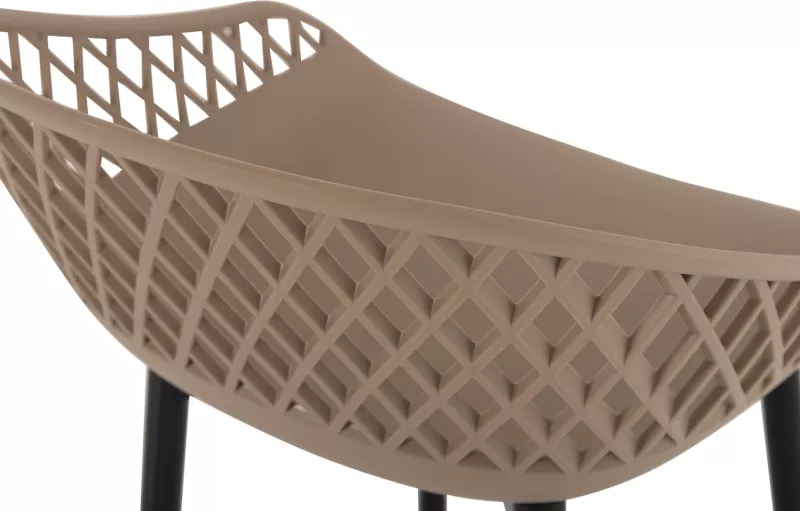 Karrige për bar AVAYA FH8686.13, polipropilenë ngjyrë kapuçino, këmbë metalike të zeza, 46x48x99H cm
