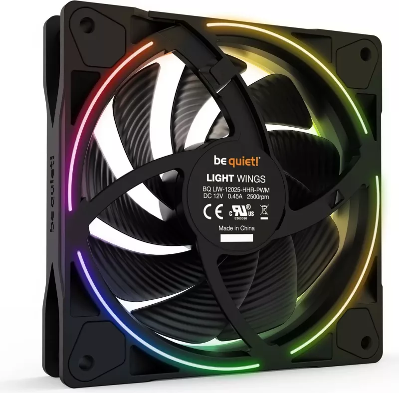 Ventilator kase Be Quiet! Light Wings 120mm ARGB PWM High Speed, i zi