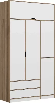 Dollap rrobash Skye Decor, Elina, bardhë-dore, 140x253x52cm