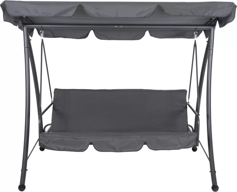 Shilte për verandë 3-vendëshe me diellore, LIKID, FH5980.01, metal dhe pëlhurë, gri, 200x120x164H cm