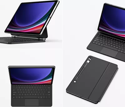 Mbështjellës me tastierë Bluetooth Dux Ducis MK Series për Samsung Galaxy Tab S9+, S8+, S7+, i zi