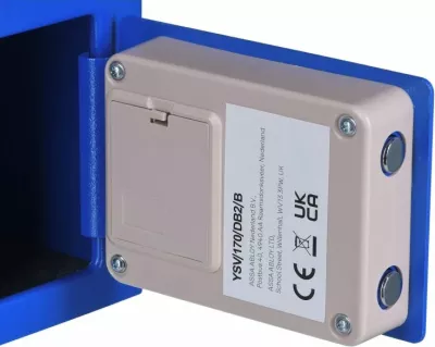 Kasafortë elektronike Yale, mini, e kaltër