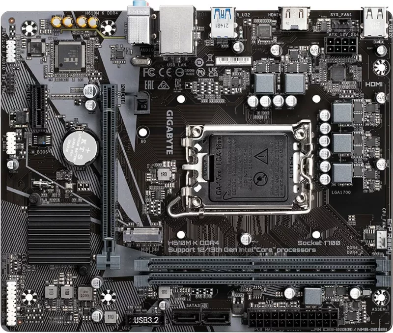 Pllakë amë Gigabyte H610M K mATX D4 thumbnail 5