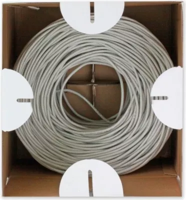 Kabllo Ethernet Techly Cat.5E F/UTP 305m për Jashtë, e Zezë