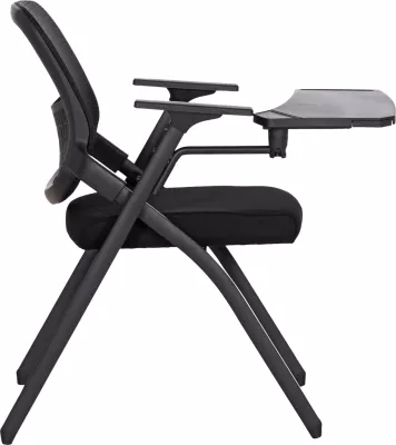 Karrige konferencash palosëse me tavolinë shkrimi DENO FH1209.01, material rrjetë e zezë, 60x59x87cm, set prej 2 copash