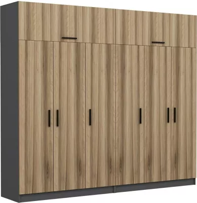 Dollap Skye Decor, ngjyrë dore, 270x235x52cm, 10 pjesë