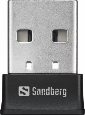 Kartelë rrjeti USB WiFi SANDBERG 133-91 Micro 650 Mbit/s Dual-Band USB 2.0, e zezë/argjendtë, 1 copë