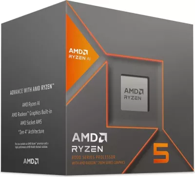 Procesor AMD Ryzen 5 8600G, AM5, 6 bërthama/12 fije, 4.3-5.0GHz, Radeon 760M iGPU, 65W, BOX