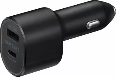 Karikues veture Samsung EP-L5300XBEGEU 45W, 1x USB-A + 1x USB-C, Super Fast Charging 2.0, kabllo USB-C 1m, i zi