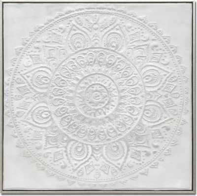 Pikturë dekorative SAVOIR, kanavacë, dru, e bardhë-ari, 62x62x5cm