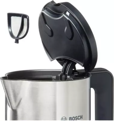 Vluese uji elektrike Bosch TWK8611P 1.5L, 2400W, çelik inox, e bardhë 