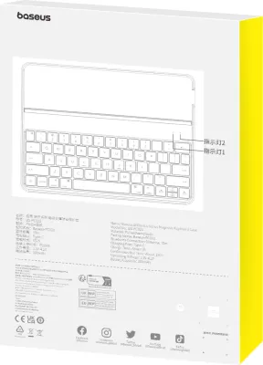 Mbështjellës me tastierë Baseus Brilliance Series për iPad 10.2'' (2019/2020/2021), me USB-C kabllo, e zezë