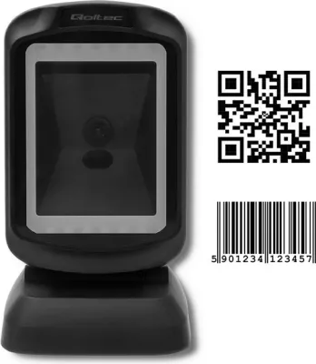 Skaner barkodi dhe QR Qoltec 50864, USB, i zi