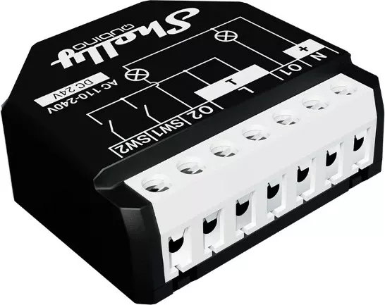 Smart switch Shelly Qubino WAVE 2PM, Wireless, 25 dBmW, Z-Wave, 868.4 MHz, e zezë