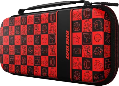 Kuti udhëtimi për Nintendo Switch PDP Switch Travel Case Plus Mario Icon Glow in the Dark, e kuqe/zezë