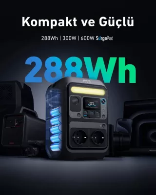 Stacion portativ Anker SOLIX C300X, 288Wh, 600W