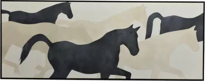 Pikturë dekorative Power of Freedom, kanavacë, bezhë e zezë, 180x70x4cm