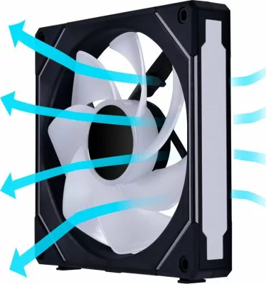 Ventilator PC Lian Li UNI FAN SL-INF 140 Reverse Blade (UF-RSLIN140-1B) ARGB PWM 140mm, zi/gri, 1 copë
