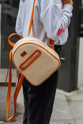 Çantë shpine Oslo, Zoozie Bags, bezhë-portokalli