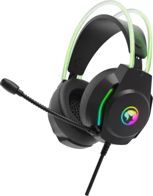 Kufje gaming Marvo H8620 me mikrofon, wired, RGB, 3.5mm + USB, 50mm, të zeza