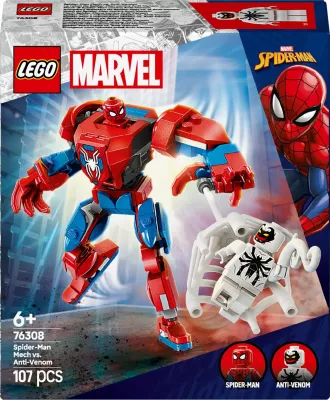 Set ndërtimi LEGO Marvel Mech Spider-Man vs. Anti-Venom 76308, 107 pjesë, 6+