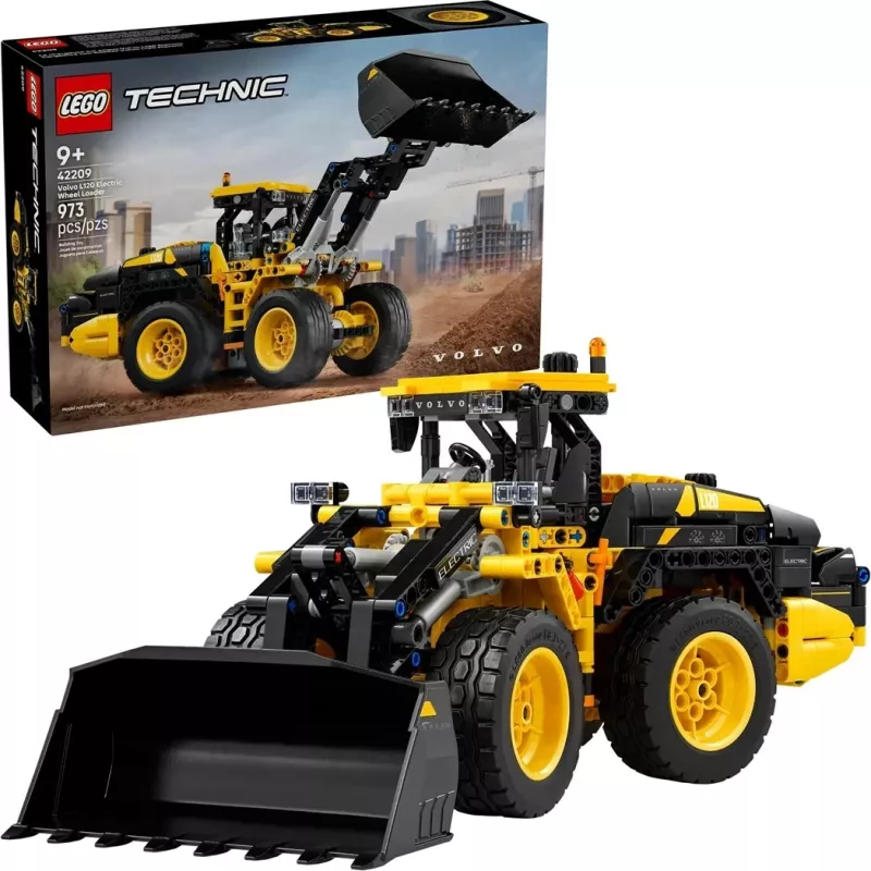 Set LEGO Technic Volvo L120 Electric Wheel Loader, 973 pjesë, për fëmijë 9+ vjeç, e verdhë/zezë