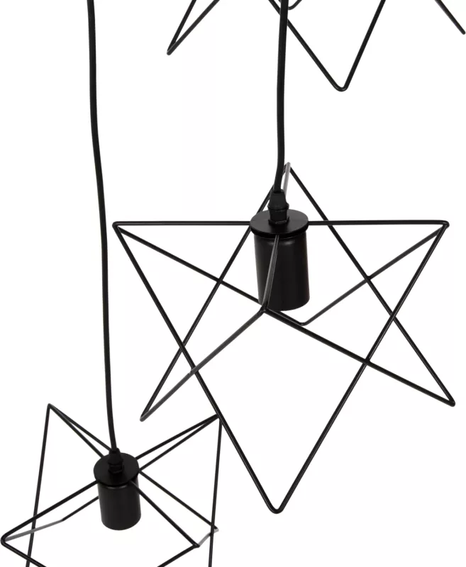 Llambë varëse tavani, FH4076, 3-drita, metal i zi, Φ23x122Hcm