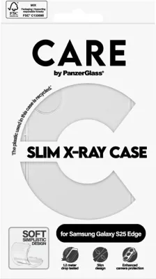Mbështjellës PanzerGlass CARE X-Ray për Samsung Galaxy S25 Edge, Transparent