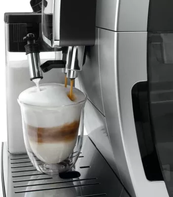 Aparat kafeje DeLonghi Dinamica ECAM 380.85.SB, automatik, 1.8L, ngjyrë e zezë/argjendtë