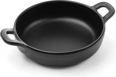 enë shërbimi melamine mini rrumbullake, Fine Dine Little Chef, 150x115x37 mm, e zezë