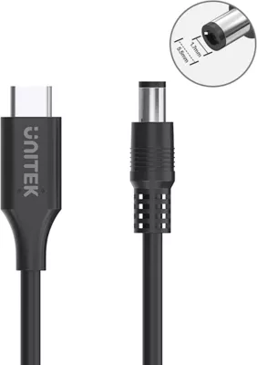Kabllo furnizimi për laptop Acer Unitek, 65W USB-C - DC5,5, ngjyrë e zezë