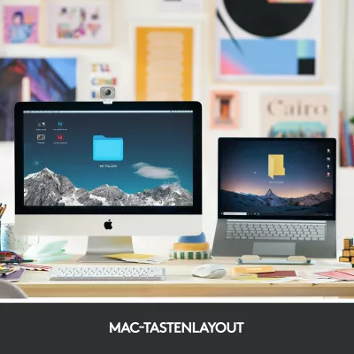 Tastierë Logitech MX Keys Mini për Mac, Mini, Wireless, Bluetooth, QWERTZ, LED, Gri