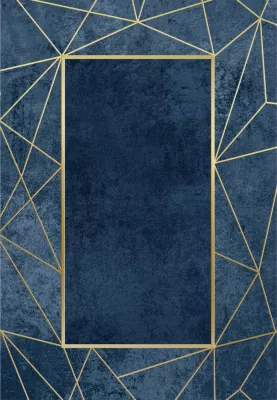 Tepih modern me franja, JOSIANE, ngjyrë kaltër-ari, FH7675.28, 160x230 cm